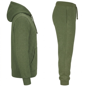 Men's Full Zip Breathable Streetwear <b>Hoodie</b> Tracksuit Set Casual Sportswear Jogger Pants Activewear for Training and Daily Wear - Product Image 2
