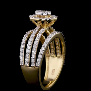 New Elegant Design Radiant Halo Oval Cut Cluster LabGrown Diamond <b>Ring</b> in Gold Diamond <b>Ring</b> for Women's from <b>Indian</b> Supplier. - Product Image 2
