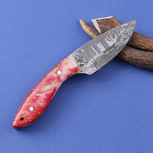 Cuchillo de caza OEM personalizado con hoja fija de acero 12C27 grabado al ácido, mango de resina de grado industrial y diseño Drop Back Skinner - Product Image 4