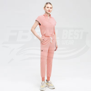 Conjunto de Uniforme Médico Azul Marino para Mujer, Algodón y Poliéster, Tejido de Punto, Incluye Pantalones, Diseño Personalizado - Product Image 4