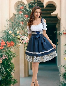 Traje Tradicional Bávaro Alemán para Mujer, Dirndl de Alta Calidad Personalizable, Disfraz de Poliéster para TV/Película, Halloween, Cosplay - Product Image 5