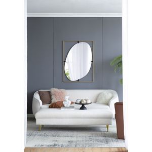 Specchio Poppy dal Design Contemporaneo 30x1x40 con Cornice in Metallo Dorato, Decorazione da Parete per Bagno e Ingresso - Product Image 1