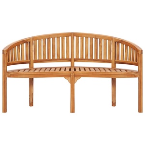 Banc banane en teck courbé en forme de croissant pour patio, jardin, causeuse de jardin, chaise à lattes pour parc - Product Image 3