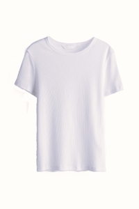 Camisetas de manga corta de algodón acanalado para mujer, talla grande, transpirables, de alta calidad, para verano, con logo personalizado. - Product Image 3