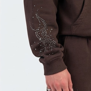 Conjunto Deportivo de Invierno para Hombre, Estilo Nuevo, con Capucha, Adornado con Pedrería, 100% Algodón, Transpirable y Ligero - Product Image 4