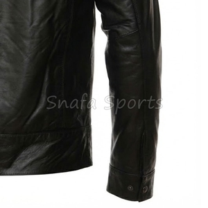 Blousons d'hiver personnalisés pour hommes en cuir, tissu imperméable, style tendance, nouvelle veste en cuir pour hommes en vente - Product Image 5