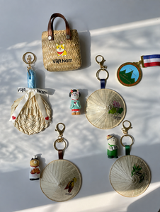Palm Leaf Woven Keychain Handmade Natural Fiber Bag Charm Custom Logo <b>Mini</b> Accessory for Tote <b>Backpack</b> Gift Set - Product Image 2