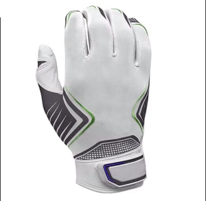 SOSH4 White Polyester/Cotton Right Hand Batting Glove <b>Hook</b> and Loop Closure Custom Design Durable Pull on Unisex Adult Training - Product Image 3