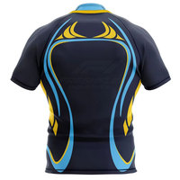 Jersey Rugby Lengan Pendek Terbaru 100% Poliester dengan Gaya Terbaru, Bernapas, Nyaman, Warna Dapat Disesuaikan, Layanan OEM