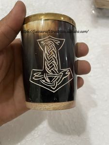 Verre en forme de corne de Viking, fait main, qualité supérieure, durable, design élégant, pour la consommation de bière, décoration de la maison, objet de collection - Product Image 3