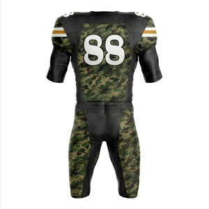 Conjunto de Uniforme de Fútbol Americano Sublimado en Dos Tonos Negro y Camuflaje |   Nombre del Equipo Personalizado |   Proveedor al por Mayor - Product Image 3
