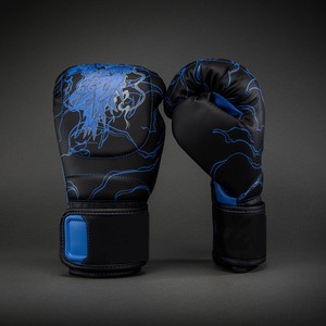 Guantes de Boxeo Profesionales de Cuero con Logotipo Personalizado, Absorbentes de Humedad, con Cierre de Hebilla para Entrenamiento de Muay Thai y Kickboxing - Product Image 1