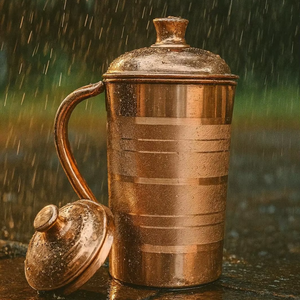 Juego de Jarra de Agua de Cobre Puro AC0051 de Antique Creations con Tapa de Empuje y Tirón, Diseño de Lujo, a Prueba de Fugas, para el Hogar, Bodas y Regalos - Product Image 1