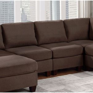 Sedia Senza Braccioli in Tessuto Simil-Lino Nero con Gambe in Legno per Soggiorno, 1 Cuscino Incluso - Product Image 5