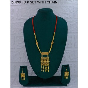 Exquisitos y Lujosos Conjuntos de Joyería de Moda para Bodas en el Medio Oriente, Estilo Dubái, de Aleación de Cobre con Baño de Oro, Collar y Pendientes para Mujer - Product Image 2