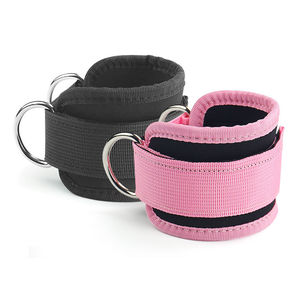 Sangles de cheville réglables en nylon et spandex, rembourrées, respirantes, durables, écologiques, avec anneau en D, pour musculation et gym - Product Image 1
