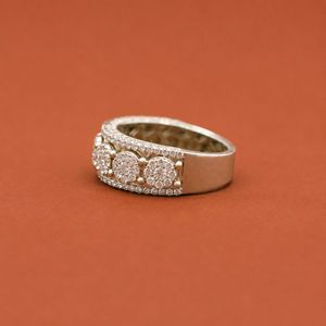 Anillos de Plata de Ley 925 con Moissanita VVS Color D al por Mayor, Estilo Iced Out Hip Hop Rapper - Product Image 3