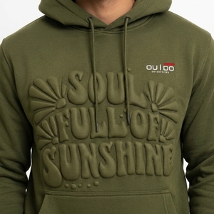 Men puff printing <b>hoodie</b> designed with durable raised graphics warm interior <b>soft</b> fabric relaxed silhouette suitable - Product Image 5