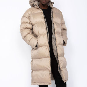 High Quality Custom Winter Streetwear Men's Oversized Bomber Jacket Zip Front Logo Bubble Long <b>Coat</b> Plus Size Comfortable OEM - Product Image 3