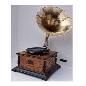 Venta caliente Vintage réplica gramófono fonógrafo con cuerno de latón hecho a mano gramófono antiguo gramófono en precio al por mayor - Product Image 6