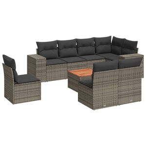 Conjunto de Sofás de Jardín de Ratán Gris Oscuro, 6 Plazas, Resistente a la Intemperie, Muebles de Exterior de Diseño Contemporáneo - Product Image 2