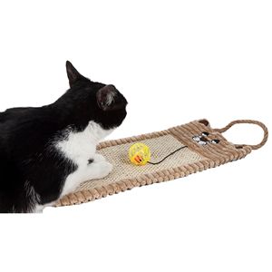 Tiragraffi per Gatti Eco-Natural con Tappeto Sospeso in Sisal e Juta, Lounge e Giocattolo Inclusi - Product Image 1