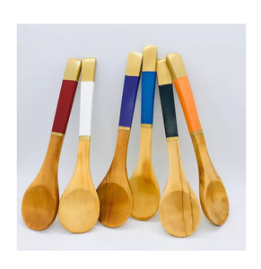 Ensemble de cuillères de cuisine en bois émaillé imprimé, ensemble de cuillères à salade en bois émaillé imprimé, best-seller, pour la maison et la restauration - Product Image 5