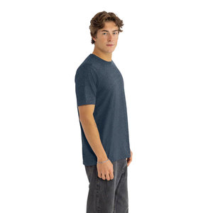 NEXT Level เสื้อยืดสีดำและสีฟ้าสำหรับผู้ชายเสื้อยืดใส่สบายคอแต่งเทปหนัก - Product Image 3