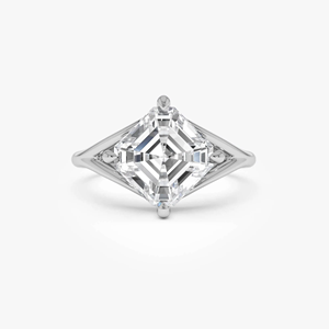 แหวนเพชรทรงแอสเชอร์ 3 กะรัต เพชรเลี้ยงในห้องปฏิบัติการ ทองคำแท้ 14K แหวนหมั้นเพชร แหวนแต่งงาน - Product Image 3