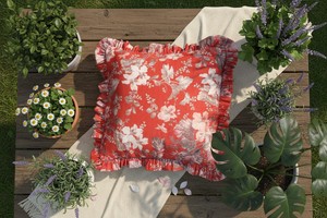 <b>Red</b> Satin Luxury Handcrafted Removable Square Cushion Cover for Home & Hotel Decor Bulk Supplier Low MOQ Worldwide Exporter - Product Image 3