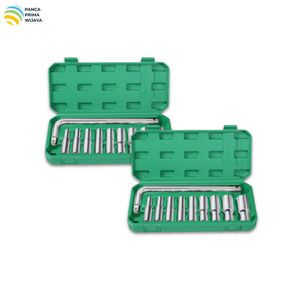 Jeu de clés à douille chromées 1/2 pouces, 10 pièces, avec poignée en T et embout hexagonal pour réparation automobile - Product Image 1