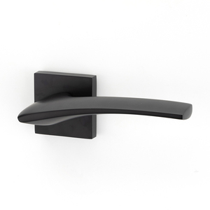 Manija de Puerta de Aleación de Aluminio, Diseño Moderno Curvo en Forma de Ola, Roseta Cuadrada, Herraje de Privacidad para Interiores, Ergonómica y Elegante - Product Image 5