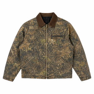 Custom <b>Men's</b> Winter Camouflage Quilted Corduroy Collar Zipper Detroit Style Work <b>Chore</b> <b>Jacket</b> OEM Private - Product Image 2