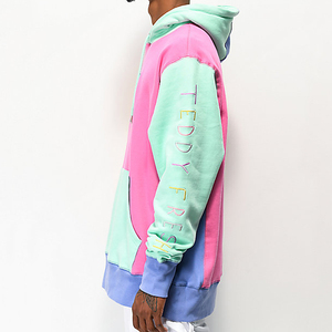 <b>Men's</b> Color Blocking Hooded Sweatshirt Raglan Sleeve Oversized Y2K Style Fleece Autumn Wear - Product Image 4