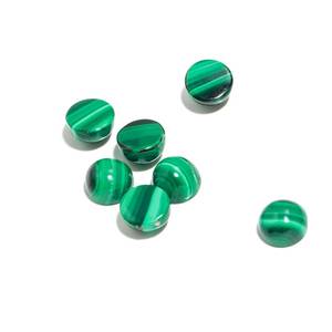 Malachite verte naturelle riche, cabochon rond, pierre précieuse non montée, taille calibrée 6 mm, pour la fabrication de bijoux avec jeu de couleurs - Product Image 5