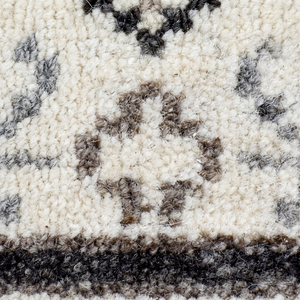 Tapis en laine gris ivoire moderne à motifs floraux, antidérapant, écologique, tufté à la main, à poils épais, avec bordure ornementale médaillon vieilli pour salon - Product Image 4