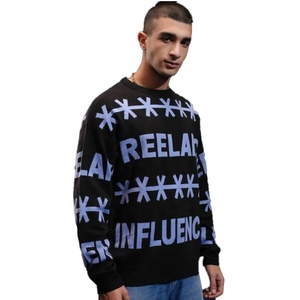 OEM Pull en tricot jacquard de haute qualité pour hommes Design personnalisé Logo Allover Anti-rides respirant Vêtements d'hiver - Product Image 4