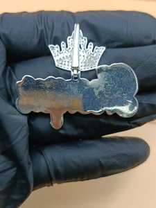 Colgante de Plata 925 con Nombre Personalizado, Corona de Rey y Letra Bai, Joyería Hip Hop, Colgante con Placa de Nombre Iced Out, Dijes de Letras Iniciales - Product Image 3