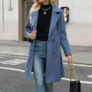 Abrigo Largo Impermeable de Mujer Estilo Vintage con Estampado y Color Sólido, Grueso, Elegante, Cálido para Invierno, Casual con Cinturón - Product Image 2