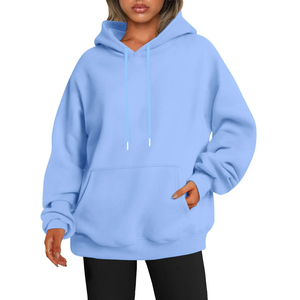 Unisex Oversized Hooded Sweatshirt Solid Color Cotton Fleece Pocket Design Regular Fit Autumn Wear - Product Image 4