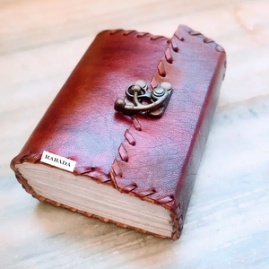 Traveler <b>Diary</b> Loose Leaf Genuine Leather Portable Notebook Manual Book Cotton White Paper With C-Lock Soft Cover <b>Custom</b> - Product Image 1