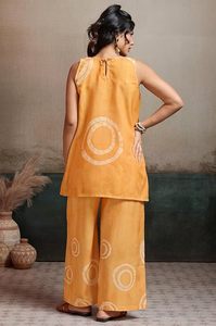 Conjunto de 2 Piezas de Lino Premium para Mujer, Top Corto Tejido con Estampado Digital, Atuendo para Vacaciones de Verano - Product Image 2