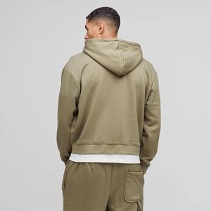 Vente en gros de sweats à capuche personnalisés pour hommes en coton lourd, coupe oversize à épaules tombantes, pour le sport, la gym et le streetwear, avec impression DTG - Product Image 3