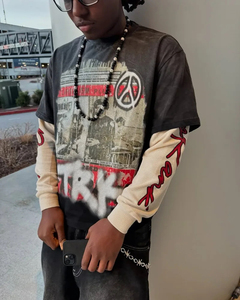 Camiseta Oversize Y2K con Logo Personalizado para Hombre, Estampado de Letras, Estilo Casual Holgado, Conjunto de Dos Piezas, Tendencia Streetwear 2026 - Product Image 6