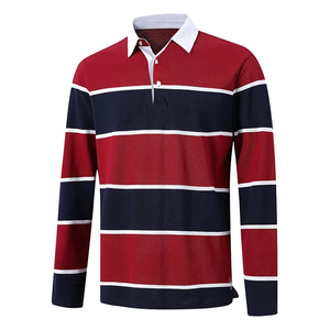 Jersey de Rugby Tejido con Hilo Teñido Personalizado, Peso Pesado 350gsm, Algodón CVC, Rayas, Manga Larga, Camiseta de Rugby, Suéter de Rugby - Product Image 3