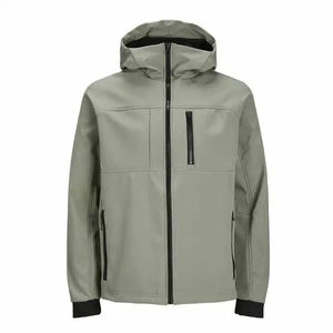 Vêtements d'extérieur, veste en polaire softshell à capuche, vêtements pour hommes, vêtements de rue, vestes softshell tendance en vente - Product Image 1