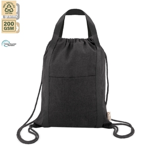 8 Ounce Non Laminated Cotton Canvas <b>Drawstring</b> <b>Backpack</b> Gym Sports 37x46x12 cm Custom Logo Wholesale OEM Bulk Order Model SPL196 - Product Image 2