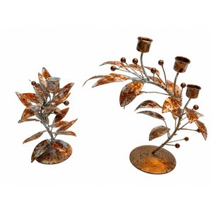เชิงเทียนโลหะดีไซน์ใบไม้หรูหรา ตกแต่งด้วยเหล็ก สำหรับห้องนั่งเล่น โต๊ะอาหาร งานแต่งงาน - Product Image 5