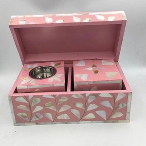 Beautiful Beige Mother of Pearl Bakhoor Set Box Handmade Eco-Friendly Tray Small Mubkhar Trensing Set Ramadan Home Decoration - Product Image 4