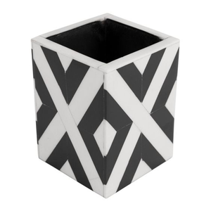 Porte-stylos décoratif carré Art Déco en os incrusté, finition très polie, pour bureau - Product Image 5